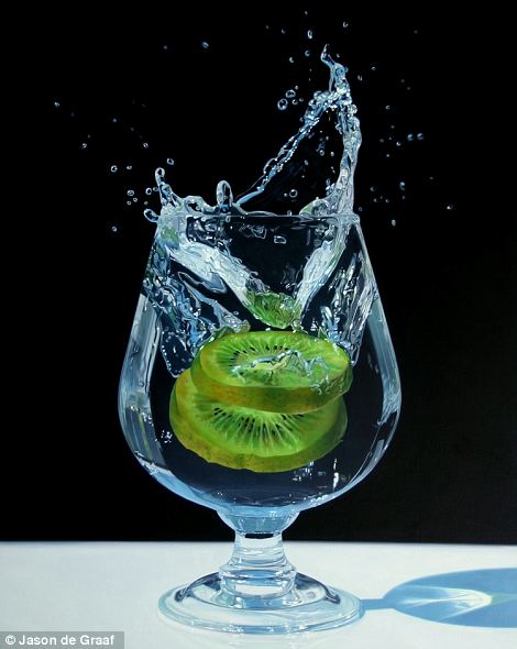 Kiwi Splash: Acrylic on canvas 30in x 40in